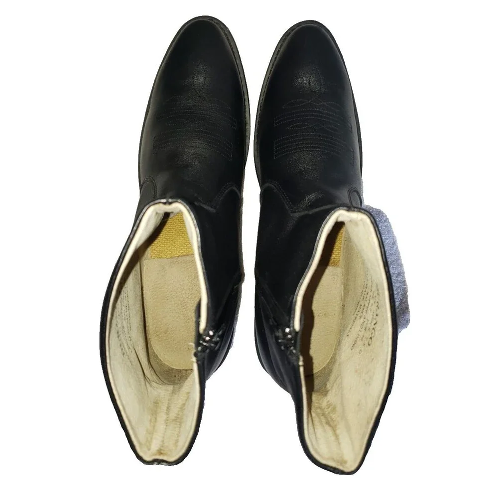 Durango Western Ankle Boots Men's Size 7.5 D Black Leather DB950 Side Zip